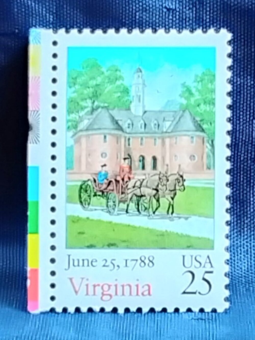 Uncirculated USA 1988 June 25, 1788 Virginia 25 Cent Stamp!!